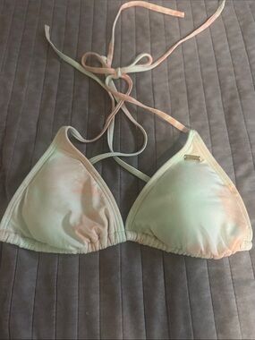 Roxy Pastel Peach & Mint Tie-Dye Triangle Bikini Top